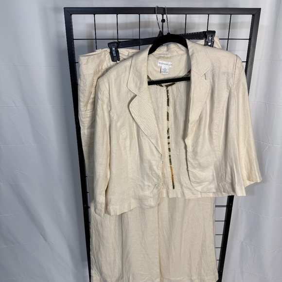 Worthington Pants - Worthington’s Size 18 100% Linen Short Blazer and Wide Leg Pant Set